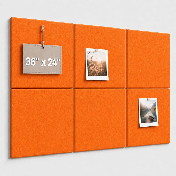 Felt Bulletin Board Tiles, Large Cork Board Alternative, 24 x 36 in | 0.35 in by CreateYourIdealSpace