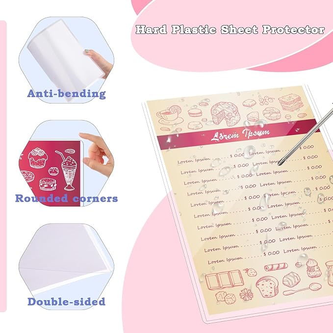 AKONEGE 12PCS 8.5" x 11" Rigid Print Protectors, Hard Plastic Sleeves - Image 4