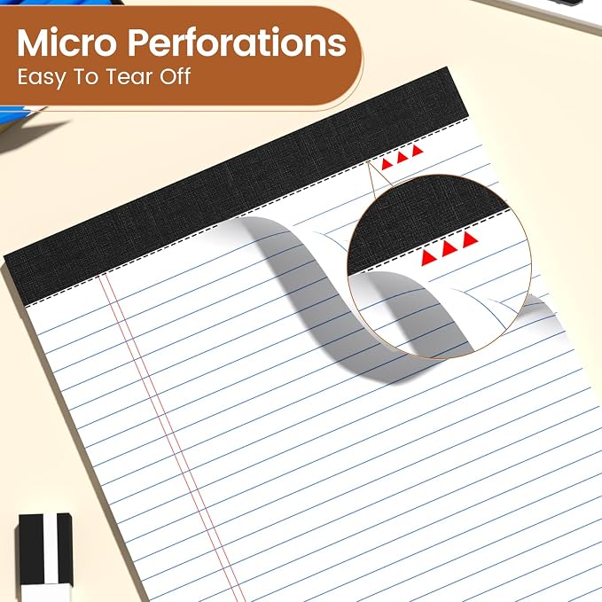 Legal Pads 8.5 X11, Narrow Ruled Notepads, 2 Pack, 50 Sheet/Pad, Tear Off - Image 4