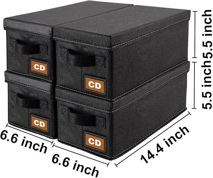 CD Storage Box & Case, Each Holds 35 CDs, Desktop & Closet CD Organizer - Image 2