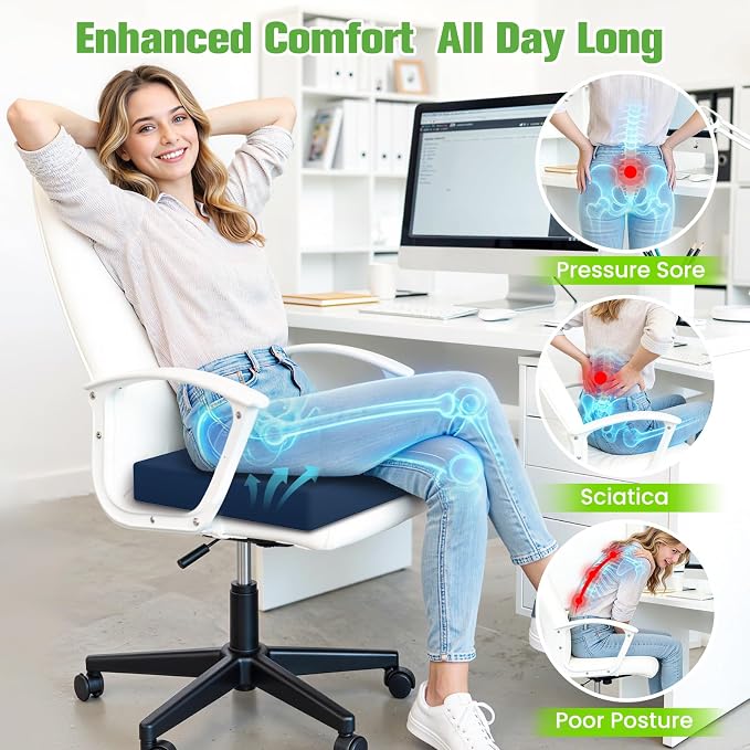 Seat Cushion for Office Chairs, Memory Foam Chair Cushion - Image 6