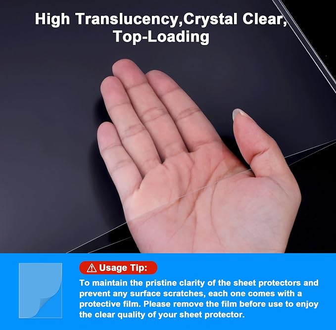 Ndsox 20 Pack 9" x 12" Rigid Print Protectors Clear Hard Plastic Sheet - Image 5