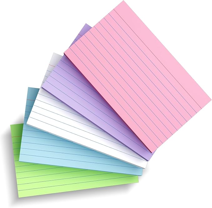 250 Count Colored Index Cards 3x5 Inch 180gsm Heavy Weight Flash Card, Note - Image 3