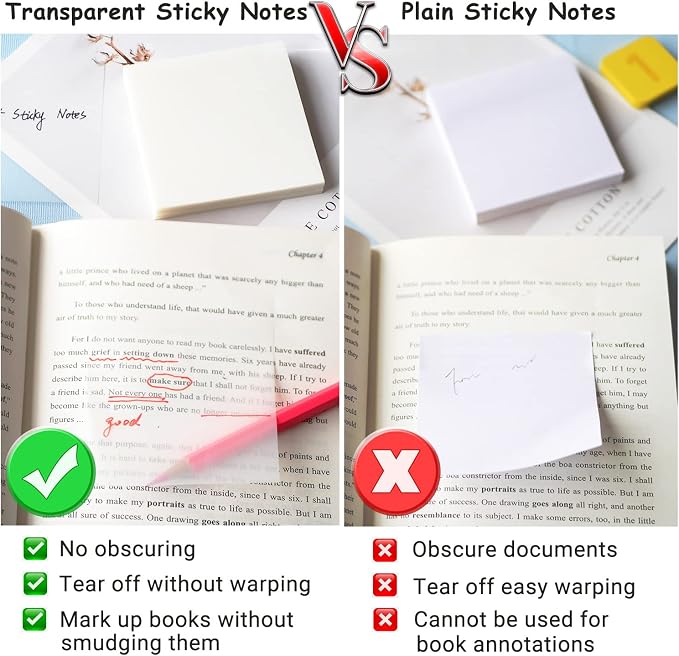 600 Sheet Transparent Sticky Notes, See Through Sticky Note - Image 2