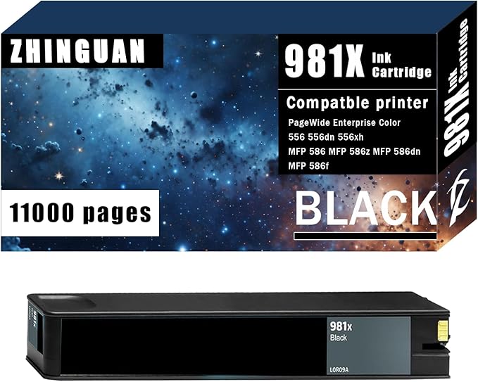 Remanufactured 981X 981 High Yield Black Ink Cartridge Works for PageWide Enterprise Color 556 556dn 556xh MFP 586 MFP 586z MFP 586dn MFP 586f Printer-DeskLoop Office
