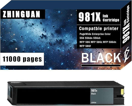 Remanufactured 981X 981 High Yield Black Ink Cartridge Works for PageWide Enterprise Color 556 556dn 556xh MFP 586 MFP 586z MFP 586dn MFP 586f Printer-DeskLoop Office