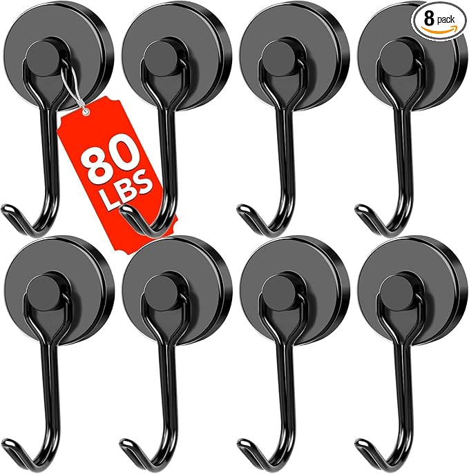 DIYMAG Magnetic Hooks, 80LBS Heavy Duty 8 Pack 2026 Cruise Ship Essentials | by DIYMAG