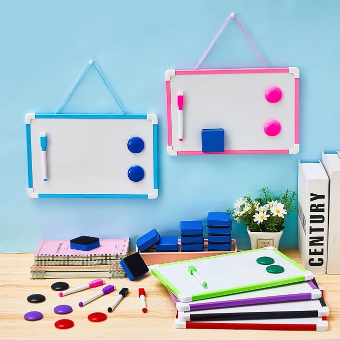 Colarr 24 Pack Hanging Magnetic Dry Erase Board 8'' x 12'' Small Double Sided - Image 7