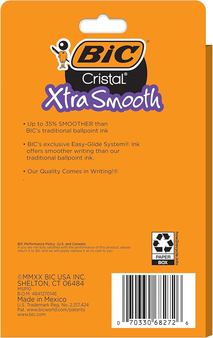 BIC Cristal Xtra Smooth Ballpoint Pen, Medium Point, - Image 3
