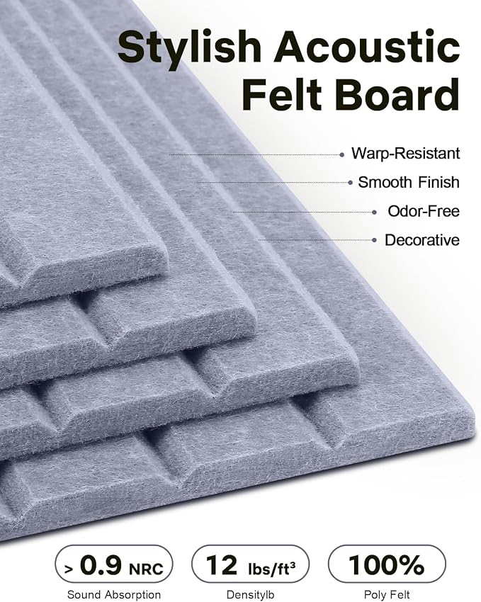 48" x 36" Large Cork Bulletin Board Tiles, Peel and Stick Felt Wall Panels - Image 3