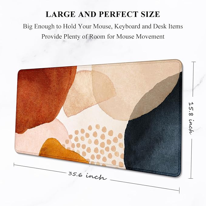 Auhoahsil Large Mouse Pad, XXL Desk Pad, Extened 35" x 15", Non-Slip Rubber Base - Image 2