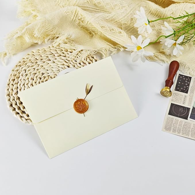 YINUOYOUJIA 50 Packs Cream envelopes, 5x7 Envelopes - Image 5