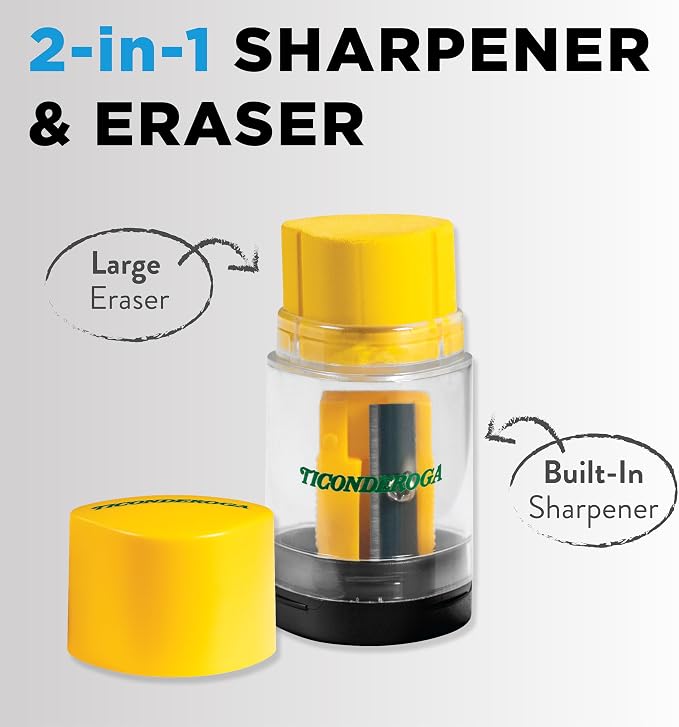 Ticonderoga Duo 2-in-1 Pencil Sharpener & Eraser - Image 4