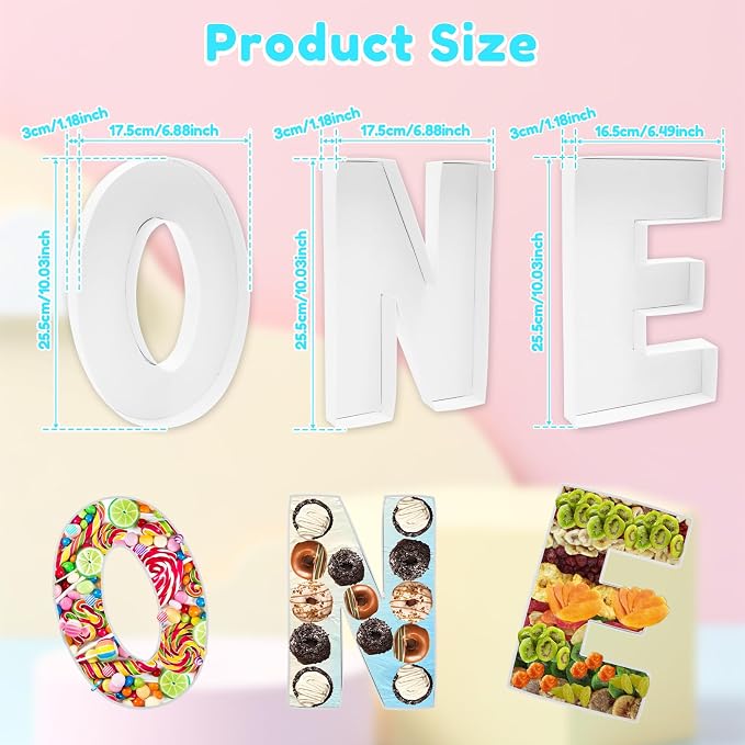 Cardboard ONE Shape Letter Food Serving Tray Large Capacity Versatile Alphabet - Image 3