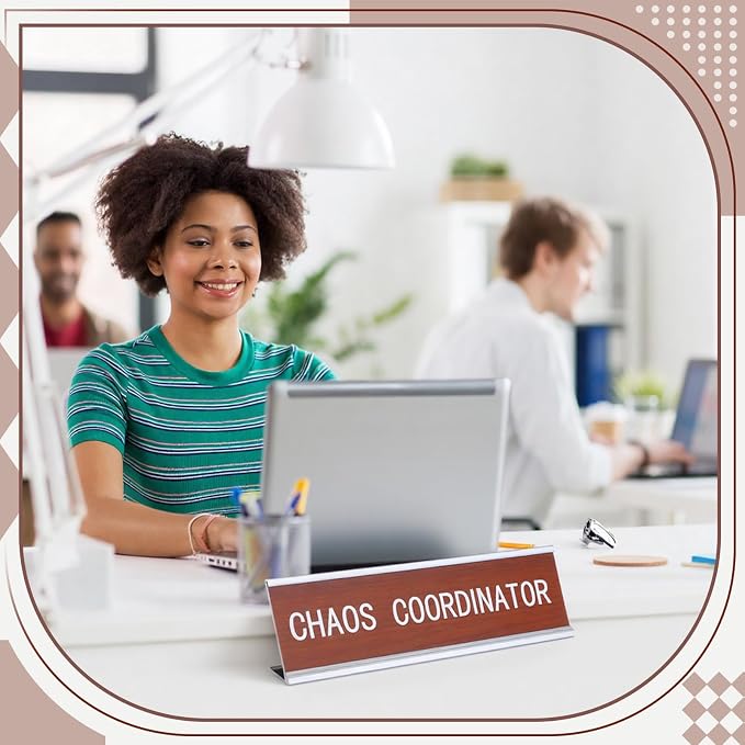 Weysat Funny Desk Signs for Office-chaos Coordinator-fun Office Accessories - Image 5