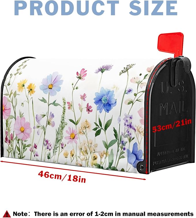 Spring Summer Mailbox Covers Magnetic Colorful Floral Flowers Post Letter Box - Image 3