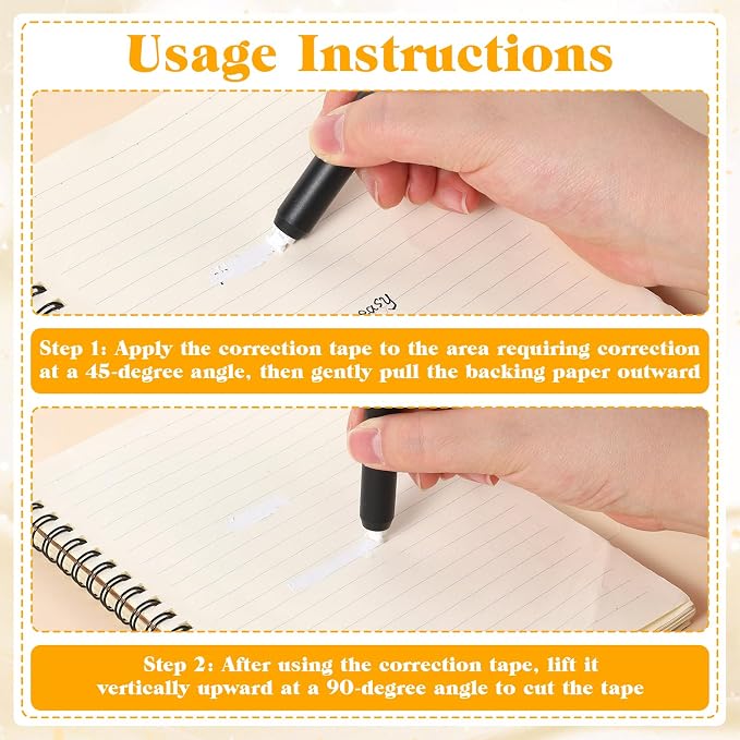 6 Pcs Correction Tape Pen Push-pull Protective Cover Comfortable Pen Shape - Image 4
