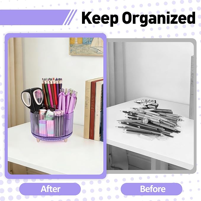 360 Rotating Pen Pencil Holder for Desk, Pen Organizer - Image 4