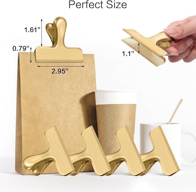12 Pack Chip Clips, Stainless Steel Chip Bag Clips & Food Clip, Heavy Duty Bag - Image 2