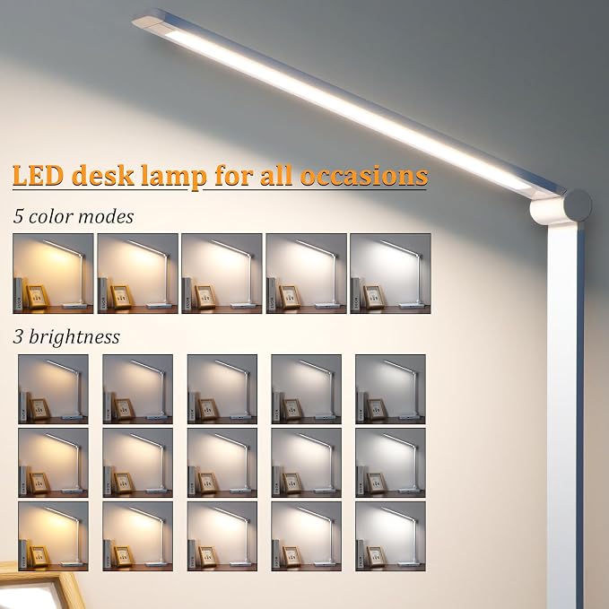 LED Desk Lamp with USB Ports, Touch Desk Lamps - Image 2