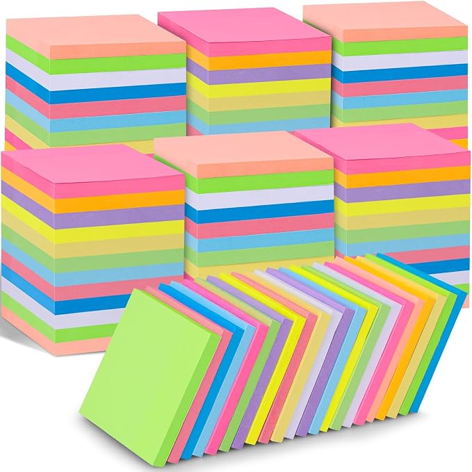60 PCS Sticky Notes Bulk 3x3 Inch Colorful Sticky Notes 75 Sheets/Pad 12 Colors by Oleitodh
