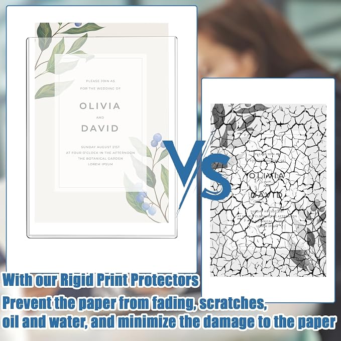 8 1/2" x 11" Rigid Print Protectors Clear Sheet Protectors Hard Plastic Paper - Image 4