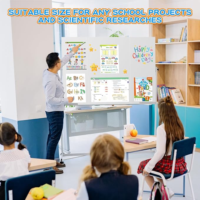 WinTS 18 PCS 36 x 48 Trifold Poster Board White Foldable Trifold Poster Boards Bulk for Science Fair,School Projects,Presentations,Exhibitions-DeskLoop Office