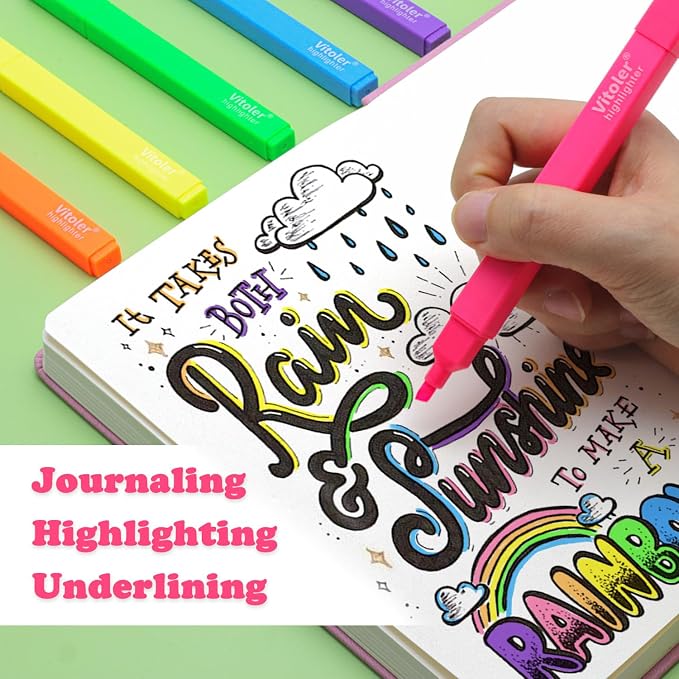 Piochoo Highlighters, Chisel Tip Book Highlighter - Image 6
