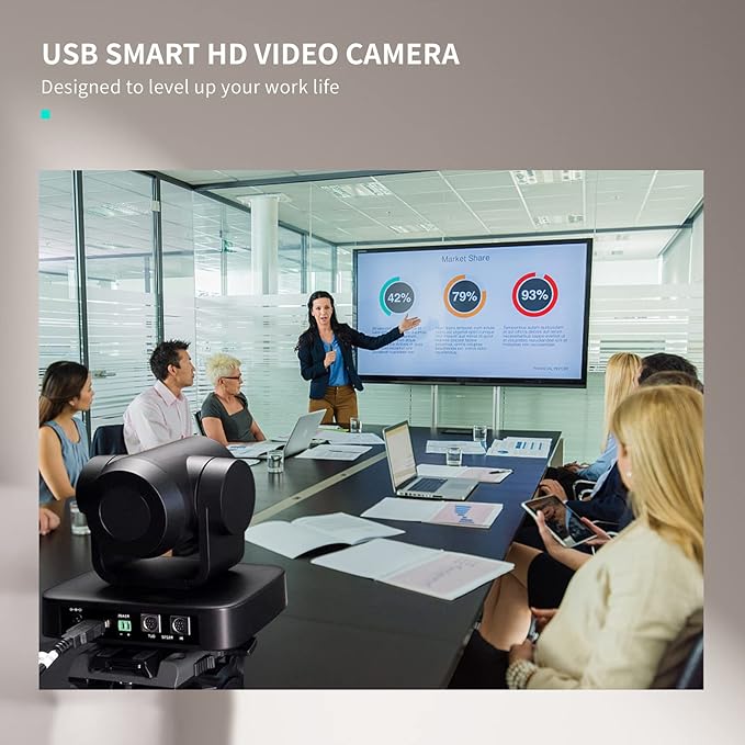FEELWORLD USB10X USB PTZ Video Conference Camera with 10X Optical Zoom 1080P for Live Streaming Church Business Education Medical Conference Room Camera System-DeskLoop Office