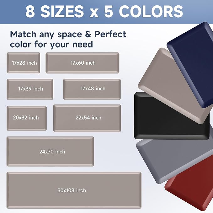 StepRite 4/5 Inch Thick Kitchen Mat Anti Fatigue Mat Kitchen Rugs Kitchen Decor - Image 4