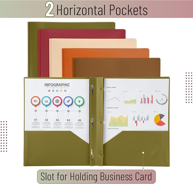 Mr. Pen- Plastic Folders with Pockets and Prongs, 15 Pack, Letter Size | - Image 3