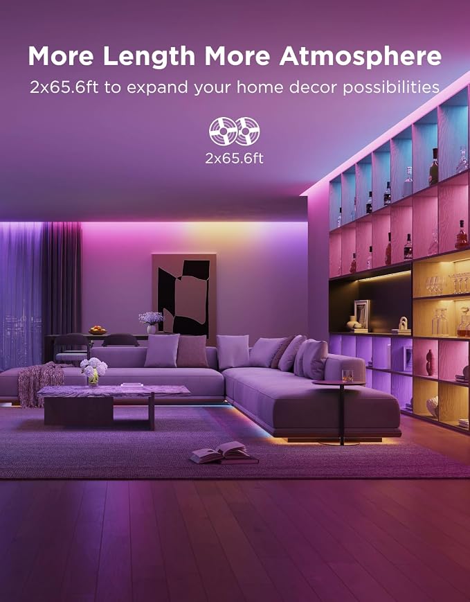 Govee 131.2ft RGBIC LED Strip Lights, Smart LED Lights - Image 2