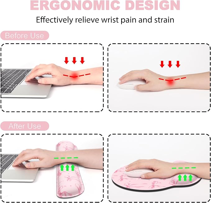 Ergonomic Mouse Pad with Wrist Rest and Keyboard Wrist Rest, Mousepad and Wrist - Image 2