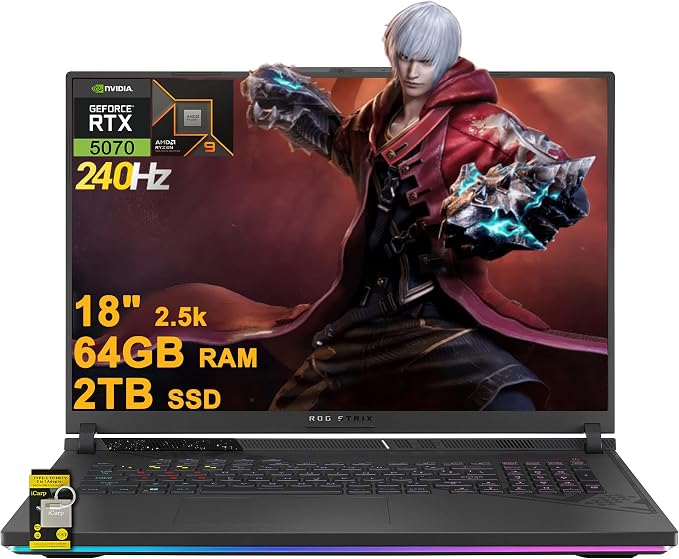 ASUS ROG Strix G18 G814 Gaming Laptop 18" 2.5k 240Hz AMD 16-core Ryzen 9 9955HX by Unknown