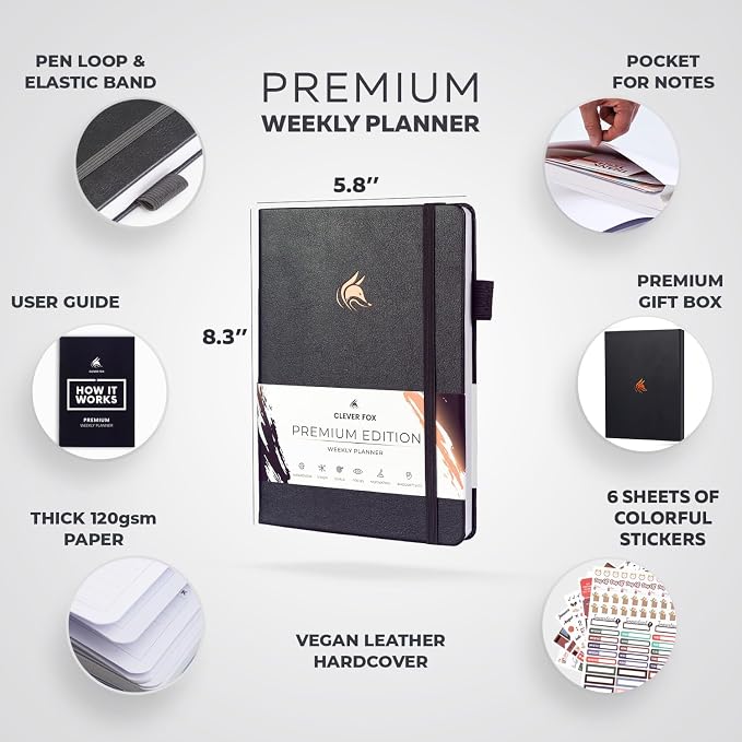 Clever Fox Planner Premium Edition – Undated Luxurious Weekly & Monthly Planner - Image 2
