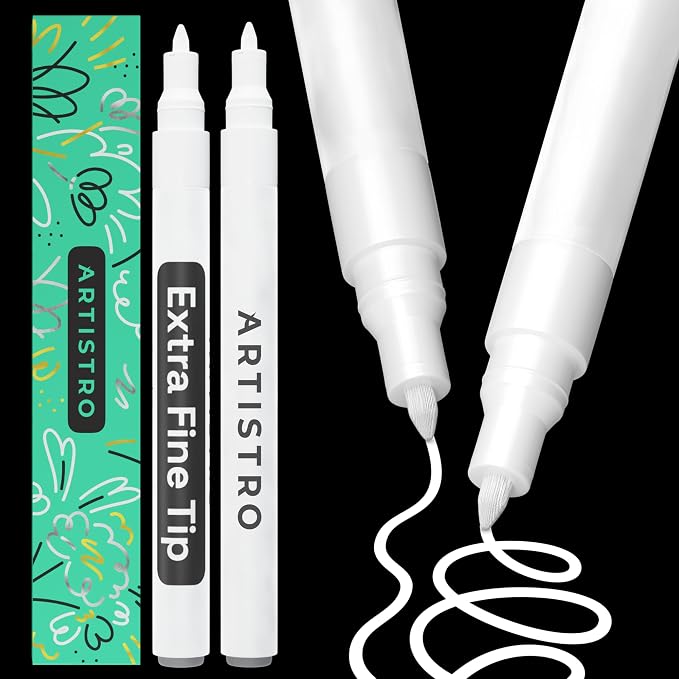 ARTISTRO 2 White Acrylic Paint Markers by ARTISTRO
