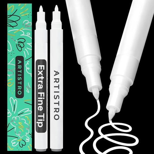 ARTISTRO 2 White Acrylic Paint Markers by ARTISTRO