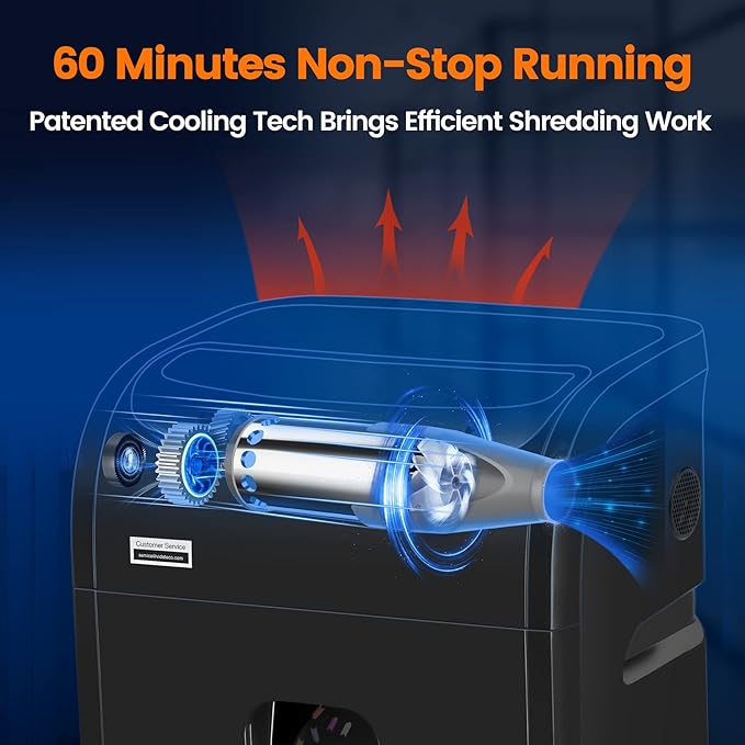 Paper Shredder for Home Office Heavy Duty with 60 Mins Running with US Patented Cutter,Shred CD/Card with Extra Large Bin,AUTO Jam Proof(ETL) (20-Sheet Cross Cut)-DeskLoop Office
