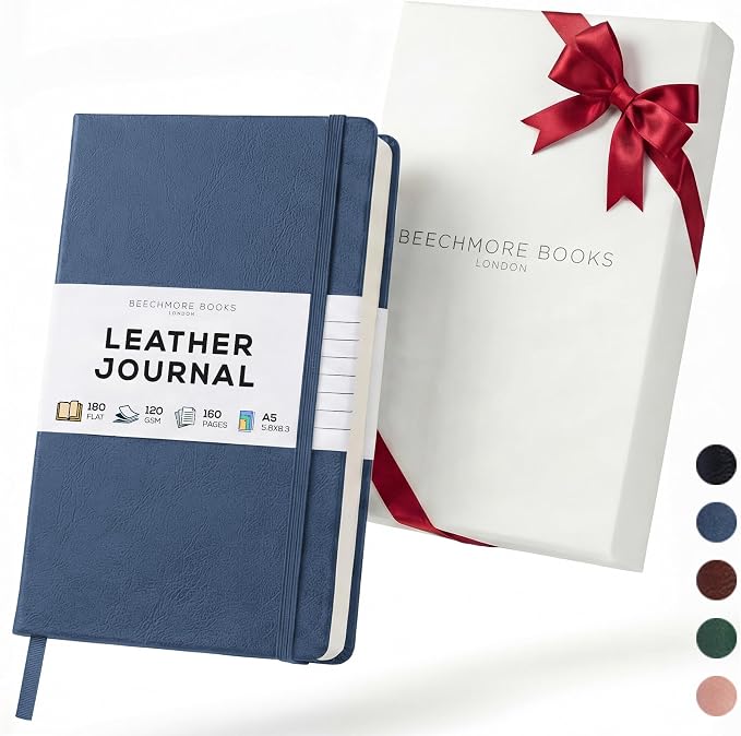 BEECHMORE BOOKS Premium Lined Leather Journal by BeechmoreBooks