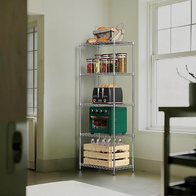 M MZG 1250 lbs 5 Tier Shelf Metal Storage Shelves Wire Rack Closet Organizers - Image 6