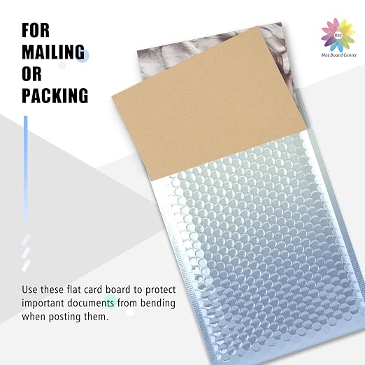 Mat Board Center, 50 Corrugated Cardboard Sheets 8x8 Inches Flat Card Board - Image 5