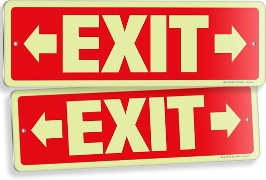 iSYFIX Exit Signs with Directional Right & Left Arrow, Glow in the Dark by iSYFIXPREMIUMSIGNS