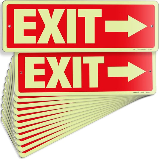 iSYFIX Exit Signs with Directional Right Arrow, Glow in the Dark, by iSYFIXPREMIUMSIGNS