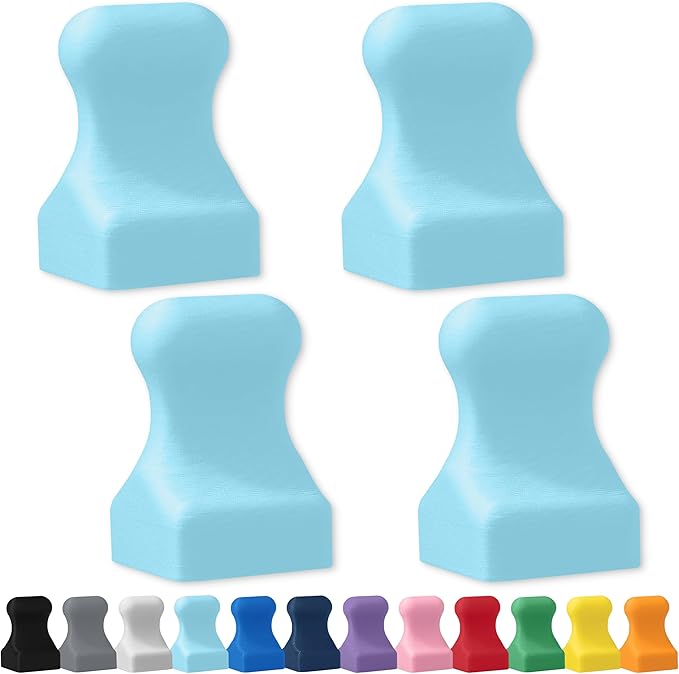 Glassboard Studio MiniPawn Magnet - Strong Neodymium Rare Earth Magnets for Fridge, Whiteboard, Locker & Magnetic Glassboards - Ideal for Crafting & Office Use - Strong Fridge Magnets (Ice Blue, 4)-DeskLoop Office