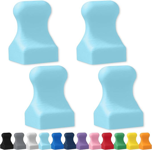 Glassboard Studio MiniPawn Magnet - Strong Neodymium Rare Earth Magnets for Fridge, Whiteboard, Locker & Magnetic Glassboards - Ideal for Crafting & Office Use - Strong Fridge Magnets (Ice Blue, 4)-DeskLoop Office