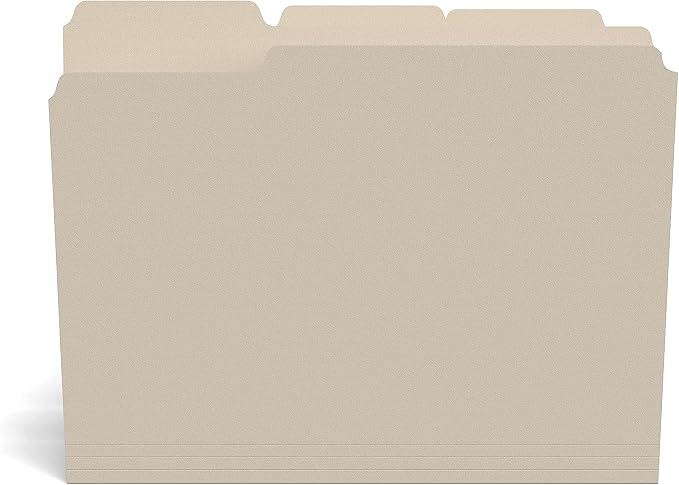 Staples File Folders, Letter Size, 3‑Tab Design, Durable Paper Stock, by Staples