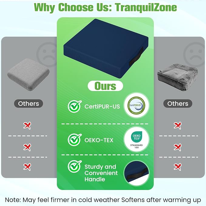 Seat Cushion for Office Chairs, Memory Foam Chair Cushion - Image 4