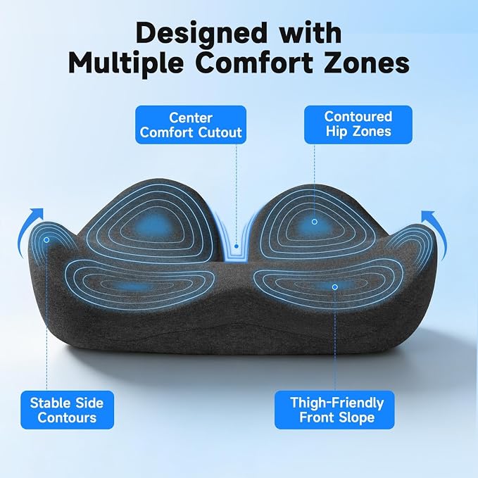 Seat Cushion for Office Chairs – Large U-Shaped Memory Foam Desk Chair Cushions - Image 6