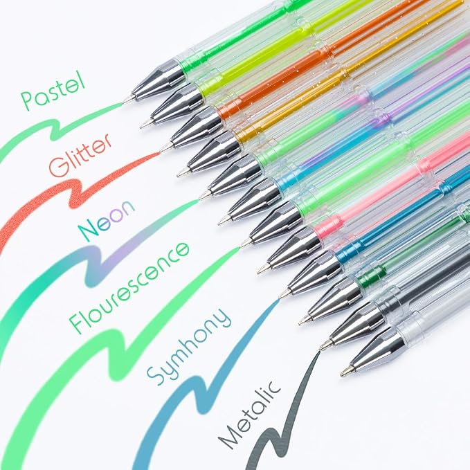 Tanmit 100 Coloring Gel Pens Set - Image 3