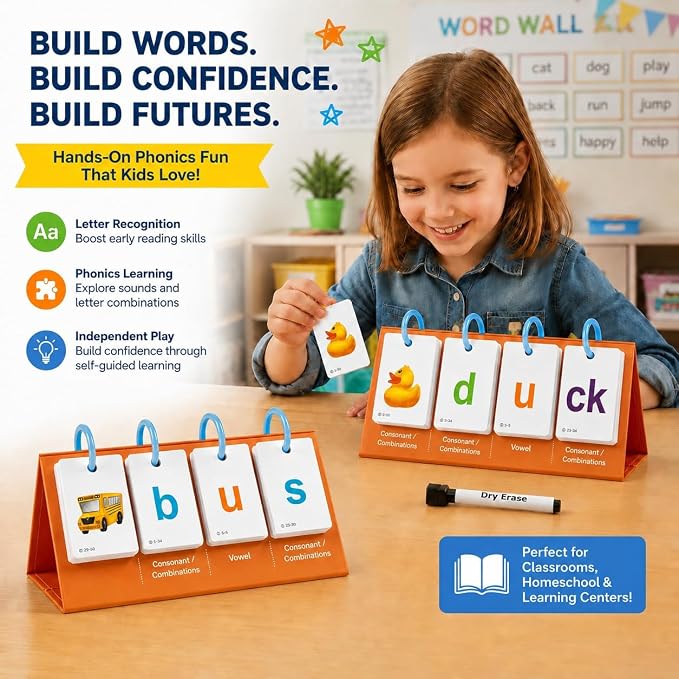 Alened Sight Words Flash Cards for Kindergarten, Phonics Flash Cards, CVC Word - Image 3